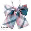 Cuello de Camisa con Lazo de Cuadros Estilo Japonés JK Flor para Mujer Estilo Universitario Foto de Graduación Camisa con Lazo Gratis Traje de Buceo con Lazo