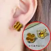 Brincos de Trevo de Quatro Folhas de Luxo para Mulheres, Ouro Rosa 18K, Madrepérola Branca Natural, Ágata Vermelha, Modernos, Luxo Leve, Brincos Elegantes Estilo Ins