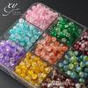 Contas de Vidro Burst Burst 10mm Rachadura de Gelo Contas Burst de Cor Dupla Contas para Pulseira DIY Feita à Mão Contas Espalhadas