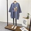 Ropa de mujer embarazada, nueva camiseta de verano de manga corta, de algodón, holgada, con letras estampadas, para embarazadas, de longitud media