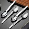 Nueva Cuchara para Restaurante de Comida para Llevar Transfronteriza, Cuchara de Acero Inoxidable 304 para Uso en Casa, Restaurante, Postre, Buffet, Cucharilla Engrosada