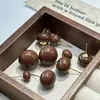 Pendientes de Perla tipo Bollo Color Chocolate Estilo Maillard para Mujer, Pendientes Elegantes de Moda, de Alta Gama, Sencillos y Versátiles para Mujer