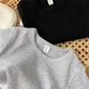 Camiseta Base para Niñas de Primavera y Otoño, Camiseta Superior de Color Sólido Irregular de Estilo Coreano de Moda para Bebés y Niños, Camiseta Base para Niños