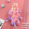 Apanhador de Sonhos Indiano Lua Branca Ornamento Pendurado Estilo Menina Sino de Vento Estilo Floresta Decoração de Quarto Presente de Aniversário Estrela Pena Wu