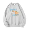 Sudadera negra de cuello redondo para mujer, nuevo estilo otoño/invierno, con estampado de cachorro de dibujos animados, corte casual y holgado, con forro polar añadido para mayor calidez