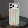 Capa de Celular Listrada Vertical Irregular Rosa-Verde Fresca Estilo Coreano para iPhone 18 Pro Max, Capa Protetora Super Popular de Comércio Exterior