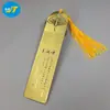 Marcador de páginas de acero inoxidable 304 bañado en oro Personalización Corte creativo Marcador de páginas esmerilado Producción Marcador de páginas con borla estilo chino