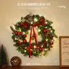 Decoraciones Navideñas Transfronterizas 40cm Decoraciones de Corona Navideña Colgantes para Puerta Regalos Arreglo de Escena de Pared Corona de Guirnalda de Flores