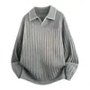 Camisa polo, suéter de punto, suéter para hombre, cuello de solapa, cosido a mano, cuello en V, cuello de gaviota, estilo old money, otoño/invierno, venta al por mayor de fábrica transfronteriza