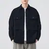 Ropa para Hombre Fengshe / Nueva Camisa de Trabajo Retro Japonesa de Primavera y Otoño para Hombre, Camisa Holgada Casual de Color Sólido Estilo Americano