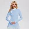 Caijue Amazon Transfronterizo Ropa de Golf Nueva Camiseta de Manga Larga para Mujer, Sensación Casi Inexistente, Top Deportivo Ajustado, Ropa para Tenis