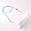 Cadena para gafas de moda transfronteriza europea y americana, combinable con todo, antideslizante, con cuentas de vidrio de colores variados, para colgar mascarillas.
