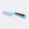 Pente para gato, pente de agulha para pelos do focinho de cachorro, pente de fileira reta para remover pelos soltos, pente de dentes finos para remover pulgas e caspa, ferramenta de limpeza para o canto dos olhos