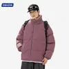 Chaqueta de Algodón Casual con Bloques de Color Gruesa Resistente al Viento de Invierno para Hombre, Estilo Igual para Pareja, Abrigo de Algodón, Chaqueta Acolchada, Tipo Holgado, Hombre