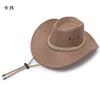 Verão Novo Chapéu de Cowboy Chapéu de Sol Chapéu de Praia Masculino Aba Larga Proteção Solar Chapéu de Cowboy Ocidental de Couro Sintético Chapéu Masculino Chapéu de Sol