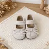 Zapatos de Punto Estilo Coreano para Niñas Estilo Pequeño Chanel Zapatos de Salón 2026 Otoño/Invierno Nuevos Zapatos de Salón Mary Jane con Suela Suave Zapatos de Princesa con Lazo