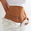 Europeu e americano Cross-border Jewelry Fashion Sweet Cool Alloy Double Thin Chain Cintura Corrente All-match Tassel Chain Sequin Body Chain