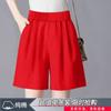 Pantalones cortos de cinco puntos de algodón puro individuales/de 2 piezas para mujer Verano Delgados Sueltos 2024 Nuevo Algodón y Lino Pantalones de Pierna Ancha Verano Casual Pantalones de Mujer