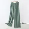 Pantalones de Modal de Pierna Ancha para Mujer, Pantalones de Baile Lisos con Caída, Cintura Alta Sueltos Adelgazantes, Adecuados para Uso en Exteriores y en Casa, Estilo Delgado