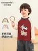 Kaka Panda Camada Base Plush Infantil Meninas Manga Longa Camiseta Roupas de Inverno Meninos Camada Base de Inverno Bebê Top