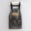 Delantal de Dibujos Animados de TPU Lavable a Mano de Moda para Productos Acuáticos y Catering, Uniforme de Trabajo con Texto Impreso, Delantal de Cocina Impermeable y a Prueba de Aceite para Mujeres