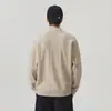 Suéter de Punto con Cuello para Hombre Otoño Invierno Nuevo Estilo Textura de Canalé 3D Holgado Manga Larga Casual Versátil Pulóver de Moda