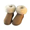 Primer Encuentro Temporada Botas de Nieve de Cuero y Piel Integradas de Caña Media con Suela Gruesa para Mujer Estilo Nuevo 2026 Invierno Acolchado Plus Antideslizante Zapatos de Algodón