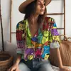 Camisas Nuevas para Mujer 2023 con Muchos Gatos Impresión Digital 3D Estilo Anime Lindo Tendencia de Moda Casual Japonés y Coreano