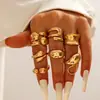 Joyería Transfronteriza Europea y Americana, Anillos de Perlas con Diseño Brillante Apilables, Conjunto de Anillos Abiertos de Línea Hueca de Nicho