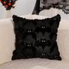 Nova Capa de Almofada Fantasma Halloween Pequeno Pelúcia PV Bordado Fantasma Tridimensional Decoração de Festa Preto e Branco Almofada Atacado