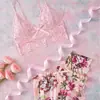 Conjunto de lencería sexy transfronterizo europeo y americano para Amazon y AliExpress, sujetador de encaje seductor transparente y falda corta para coquetear