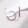 Moda Estilo Francés, Lujo Ligero, Pendientes de Corindón Rojo de Gama Alta, Diseño de Nicho, Pendientes Circulares, Pendientes Versátiles para Mujer