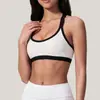 Ropa deportiva de yoga transfronteriza con cuello halter, top sin mangas, sujetador deportivo sexy europeo y americano, top de tirantes con bloques de color para Pilates