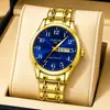 Fotiron homens nova pulseira de aço relógio mecânico automático para idosos luminoso impermeável grande relógio de quartzo digital