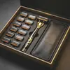 Lâmina de Barbear Manual de 6 Camadas com Padrão de Dragão Dourado Preto para Homens, com Conjunto de Lâminas Substituíveis, Caixa de Presente Não Incluída