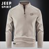 Jeep Spirit Nuevo Estilo Sudadera de Forro Polar con Cremallera para Hombre Sudadera Cálida con Cuello Alto Ropa para Hombre 2516