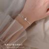Pulseira Borboleta Dupla Camada Prata de Lei S925 Acessórios Femininos Luxo Acessível Nicho Alto Padrão Nova Joia de Mão Presente de Dia dos Namorados
