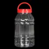 Botella de miel grado alimenticio 2kg botella de plástico PET engrosada frasco de almacenamiento de boca ancha frasco transparente botella de empaque para frutas secas