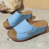 Zapatillas Casuales de Plataforma Talla Grande Transfronterizas Zapatos de Mujer 2025 Nuevas Tira Ancha Sencillas Moda Boca de Pez Cuña