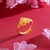 Anillo para Dama Vietnam Shajin Temperamento Flor Pequeña Lazo Bucle Color Dorado Anillo Descolorido de Larga Duración Venta al Mayoreo
