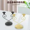 Portavelas Creativo con Forma de Hoja de Ginkgo al por Mayor Transfronterizo, Portavelas con Forma de Corazón de Hierro, Adornos Decorativos de Escritorio Coloridos Pintados a Mano