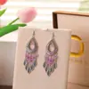 Joias Daisy Novos Brincos em Forma de Gota de Água Micro-Embutidos Brincos Longos de Pino com Cristal Acessórios Criativos Transfronteiriços para Mulheres