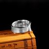 Anillo de plata de ley S925 con personalidad, estilo vintage, esmerilado, estilo nicho, abierto, sencillo para mujer.