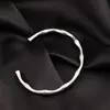 Pulseira Aberta de Bambu Retrô Francesa Feminina Aço Titânio Sem Cor Luxo Leve Design de Nicho Pulseira Anel Superior Avançada