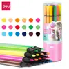 Plumones Acuarela Deli 24 Colores Barril Triangular Lavable Estándar UE Papelería de Regreso a Clases Plumones para Colorear para Niños de Preescolar