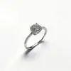 Anillo de Plata de Ley 925 Estilo Europeo y Americano con Moissanita de 1 Quilate Brillante Mismo Estilo que Donglai con Diseño de Anillo Ajustable