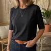 2026 Ropa de Mujer Transfronteriza de Amazon Camiseta Cómoda Versátil Casual Cuello Redondo Hombro Normal Manga Media Ropa Exterior Ropa Interior Top