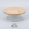 Contenedor de Almacenamiento de Alimentos de Vidrio Engrosado Resistente al Calor con Tapa de Madera de Bambú, Hermético, Apto para Microondas, para Cocinar al Vapor y Cocinar Alimentos, Fiambrera de Vidrio