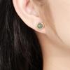 Aretes Cabujón de Jade Azul Natural de Plata Esterlina S925 para Mujer, Joyería Simple de Jade con Incrustaciones de Nuevo Estilo Chino H