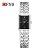 Reloj de Pulsera Ofns de Aleación Hueca para Mujer, Sencillo y Exquisito, Adecuado para el Lugar de Trabajo y los Viajes Diarios, Resistente al Agua, Reloj de Lujo Ligero, Reloj Cuadrado Pequeño Transfronterizo